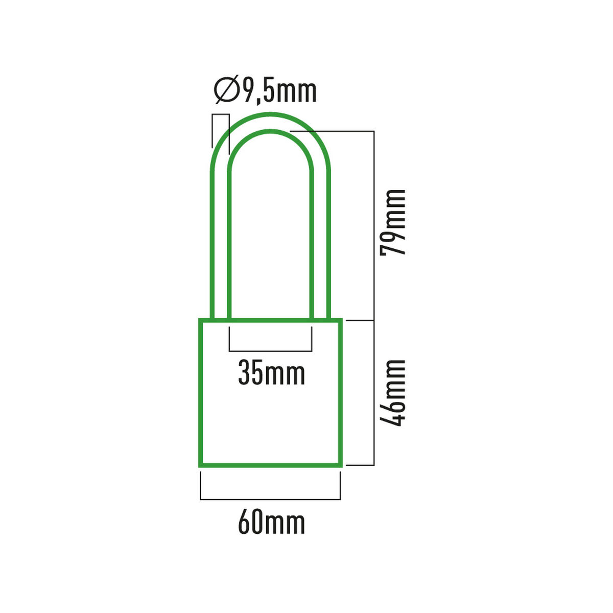 Candado de llave EDM 85231 Latón 60 x 90 mm